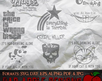 Silly Stuff Bundle 2 - High resolution svg, AI, png and MORE!