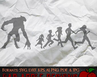 Stick Figure Family Werewolf 1 - SVG, AI, PNG e ALTRO ad alta risoluzione!
