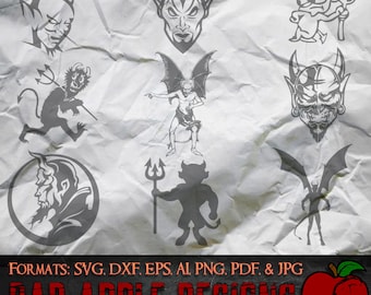 Devil Demon Bundle 6 - High resolution svg, AI, png and MORE!