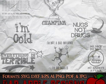Silly Stuff Bundle 3 - SVG, AI, PNG e ALTRO ad alta risoluzione!