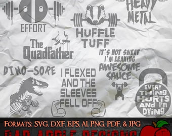 Pacchetto Fitness 1 - SVG, AI, PNG e ALTRO ad alta risoluzione!