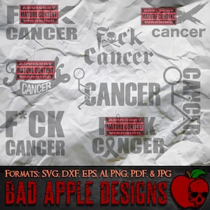 F*ck Cancer バンドル 1 - 高解像度の svg、AI、png など!