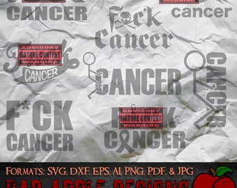 F*ck Cancer Bundle 1 - SVG, AI, PNG e ALTRO ad alta risoluzione!