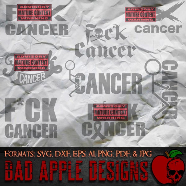 F*ck Cancer Bundle 1 - High resolution svg, AI, png and MORE!