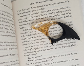 Daumen Seitenhalter - Handgemachtes farbiges Resin & Gold/Silber/Kupfer Flakes. Pagenverteiler/Lesehilfe. Bücherwurm Geschenkidee für Bücherliebende