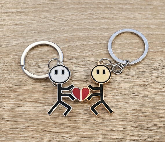 Partner Keychain Two People Magnetic Keychain with X2 pieces- gift  for Men/Women
