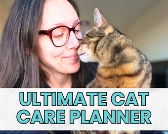 Cat care journal printable and digital planner BUNDLE, feeding tracker, medical health records, sitter instructions, cats checklists PDF