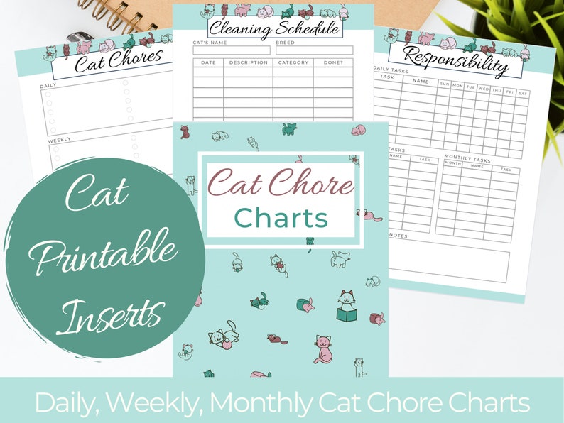 Cat Chore Chart Printable PDF Instant Download | Etsy UK