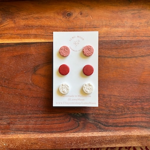 Floral stud pack, floral studs, floral stud packs, polymer clay earrings, gifts for her, surgical steel, stud pack, handmade earrings