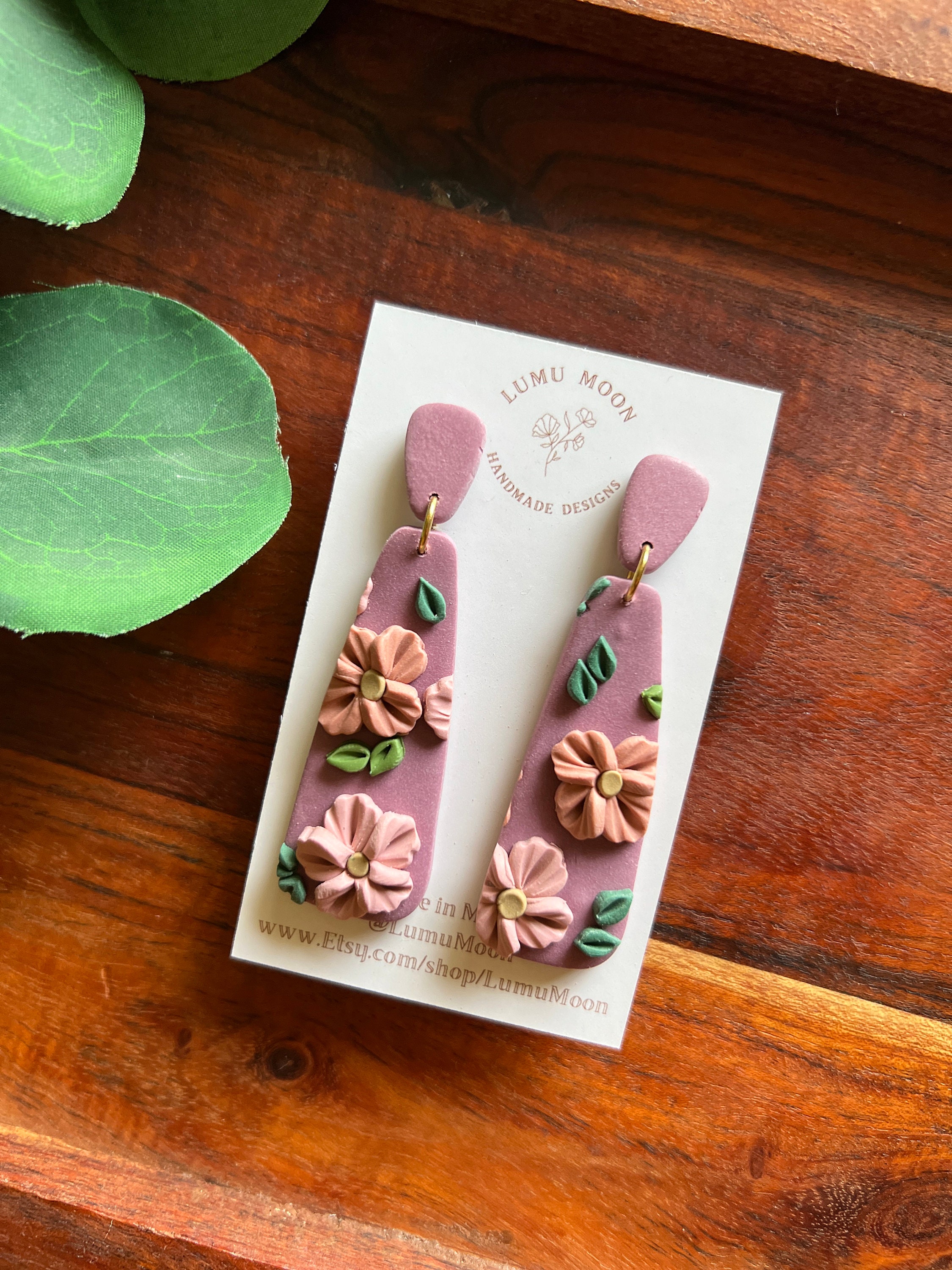 Poly - Polymer clay flowers. Handmade jewelry. Lovely gifts