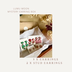 Mystery Earring Box, polymer clay earring, lucky dip, mystery bag, gifts for her, grab bag, surprise, mystery box, floral earrings, handmade