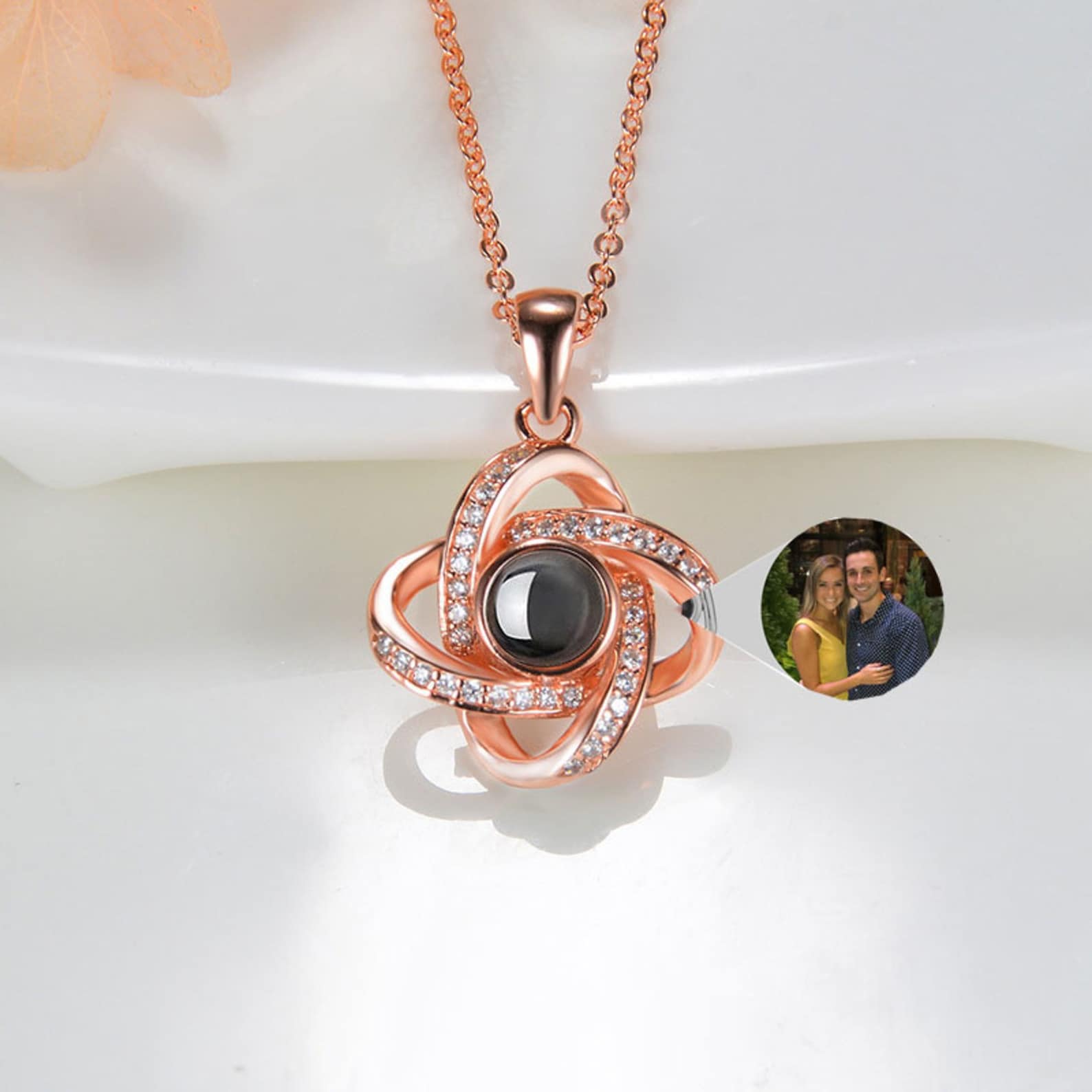 Projection Necklace Custom Personalized Moon Pendant Etsy