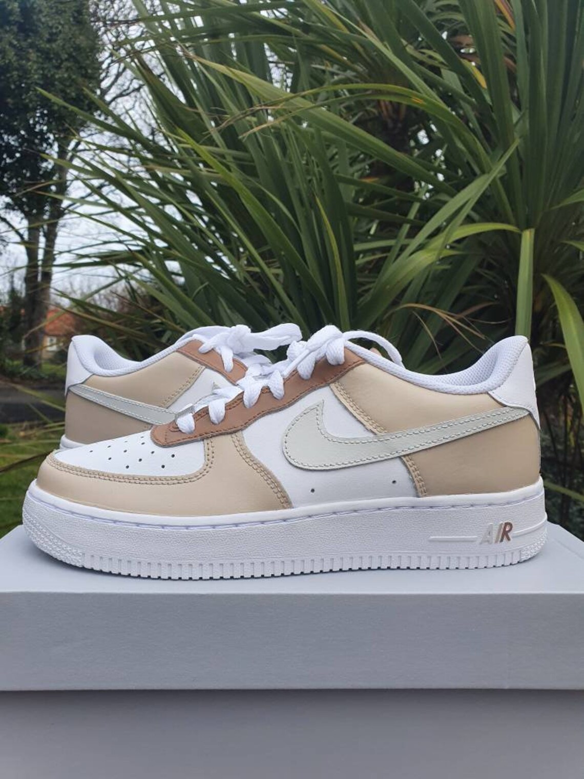 air force 1 beige and brown
