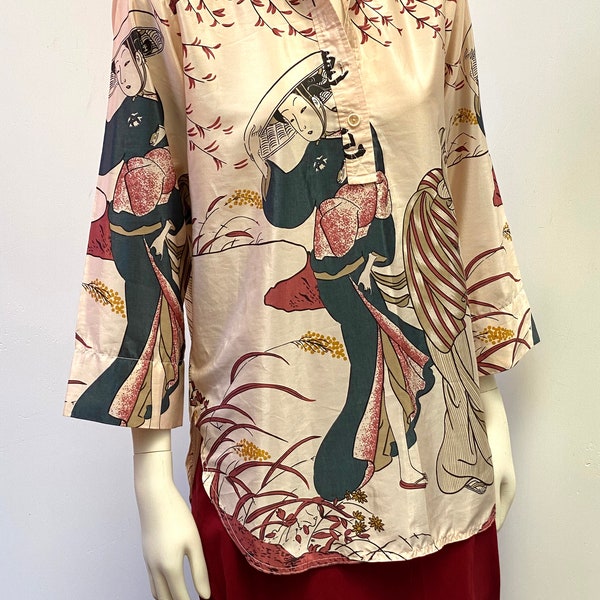 80S  vintage TRENT NATHAN Australia Oriental top size S