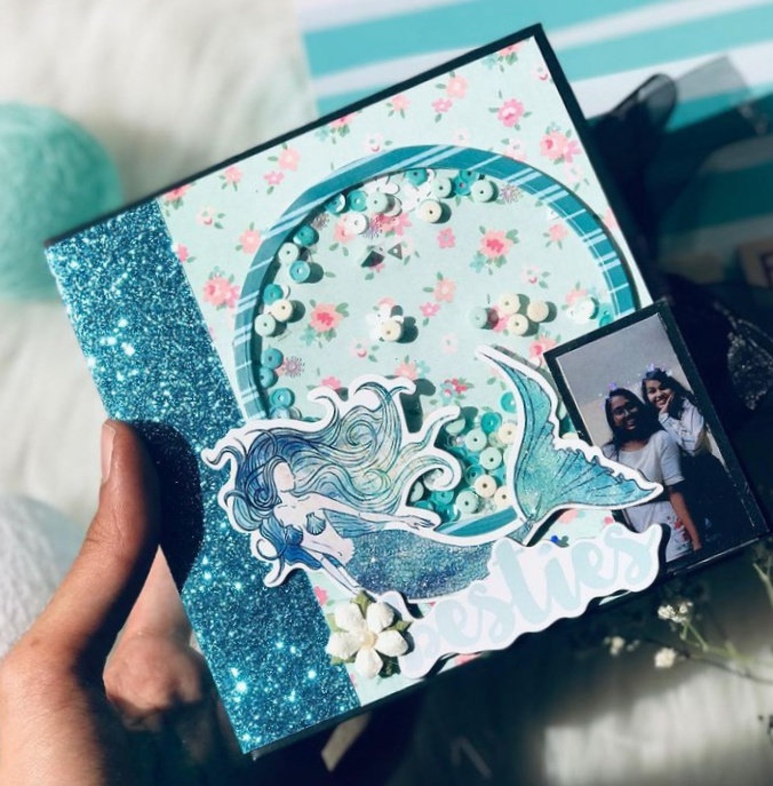 A blue big scrapbook album giant scrapbook huge albumbbook Etsy