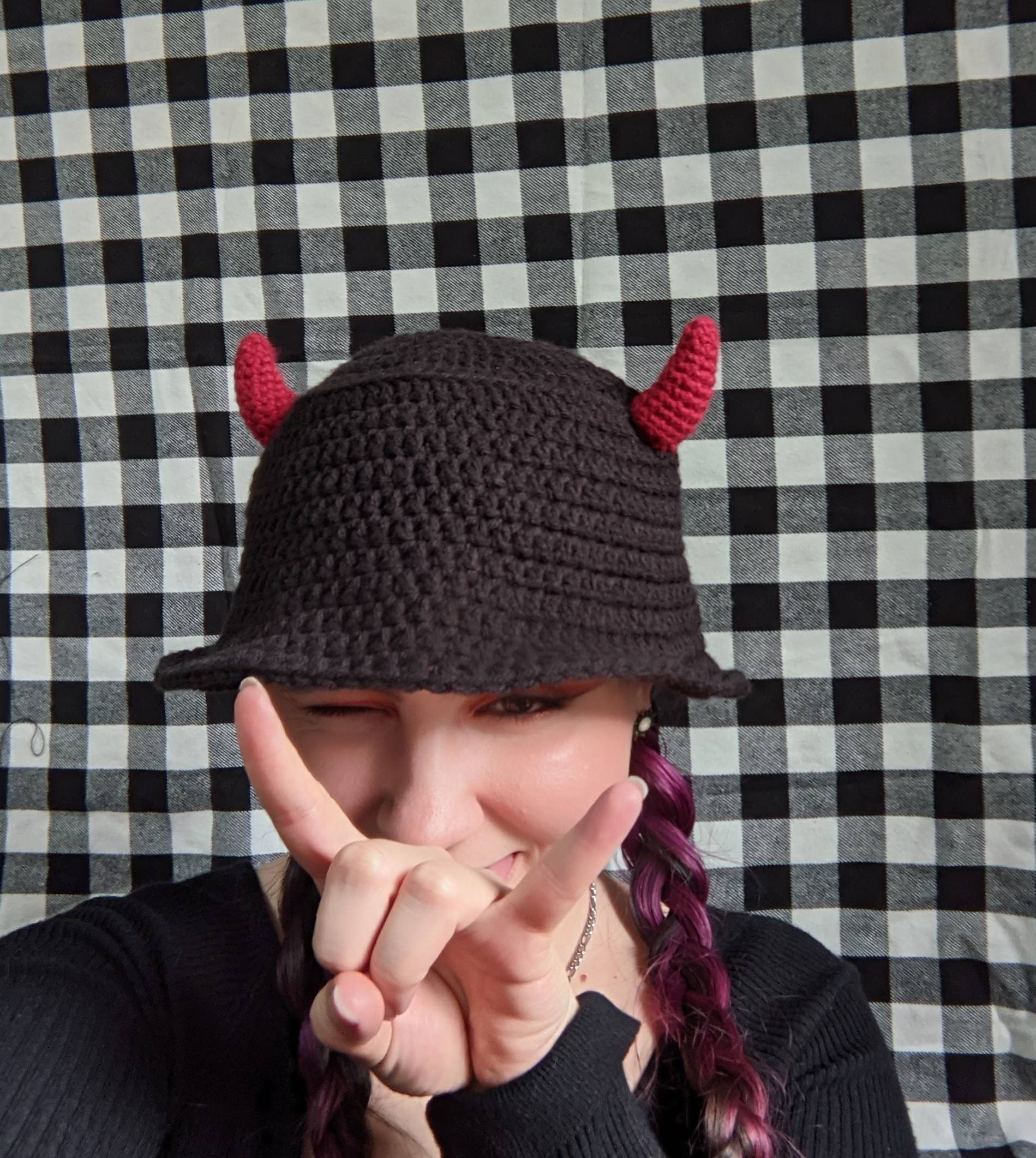 Devil Horned Bucket Hat - Etsy