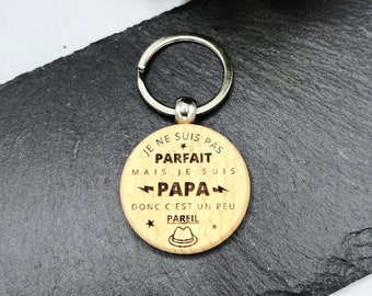 Porte-clés Fête des Pères : Cadeau personnalisé papa, porte-clés bois, cadeau pour lui, personnalisable, cadeau fête des père, amour