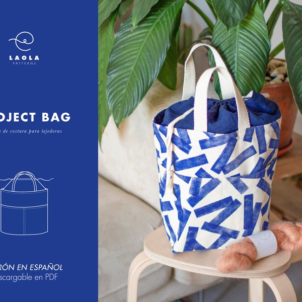 Spanish PDF Sewing Pattern, Project Bag Sewing Pattern