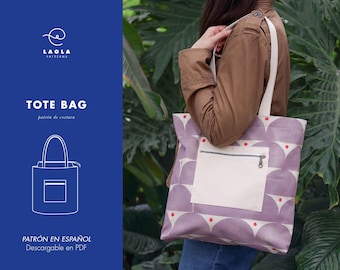 Spanish PDF Sewing Pattern, Tote Bag Sewing Pattern