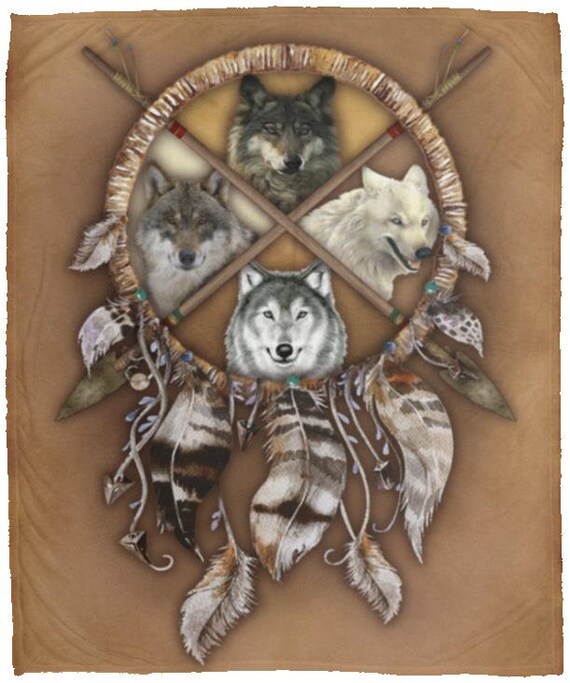 Native American Wolf Blanket Etsy