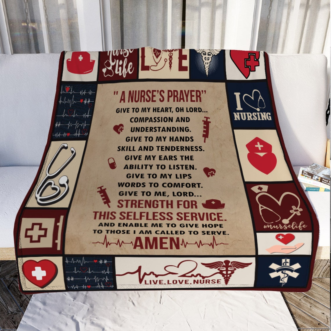 A Nurse's Prayer Nurse Fleece Blanket Etsy
