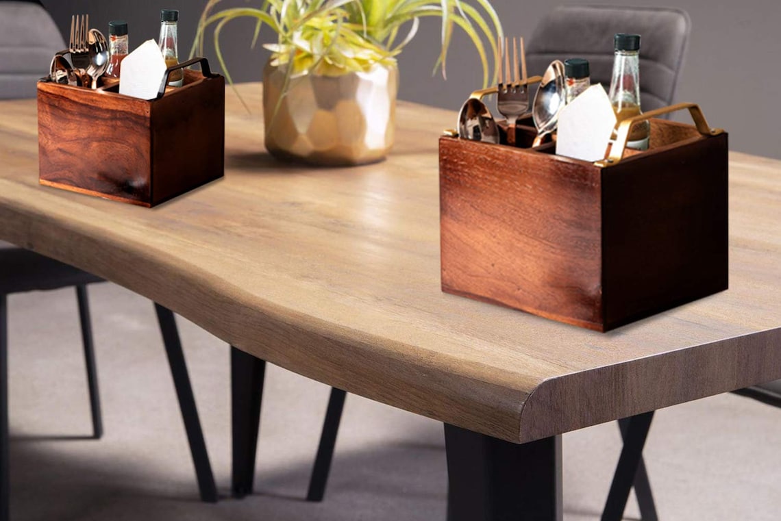 Cutlery Holder Spoon Stand for Dining Table Wooden Etsy