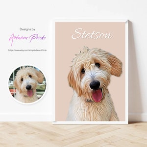 Pet Portrait Custom & Personalized Pet Wall Art Decor, Ready to Print on Poster or Canvas for Gifts, Custom Pet Portrait, Custom Pet Gift