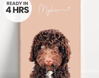 Custom Pet Portrait, Custom Dog Portrait, Digital Pet Portrait, Pet Portrait From Photo, Dog Portrait, Cat Portrait, Cat Mom Gift, W8