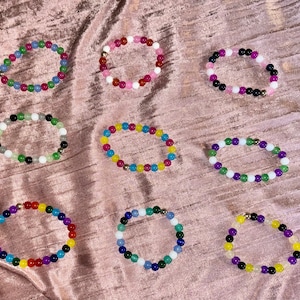 Pride Month Stretchy Glass Beaded Bracelets - Pride Month/LBGTQIA+/Pride Festival/Friendship Bracelet/Lesbian/Trans/Non-Binary/Gay Pride