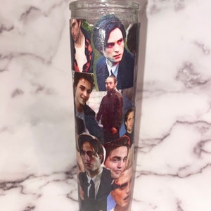 Robert Pattinson Collage Candle - Fan gift / Funny Fan Gift / Robert Pattinson / Twilight /The Twilight Saga / Shelf decor / House decor