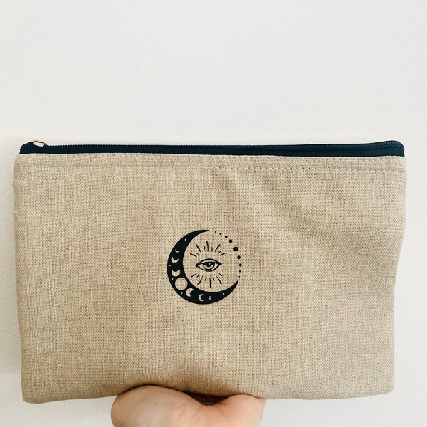 Hemp cotton zip pouch