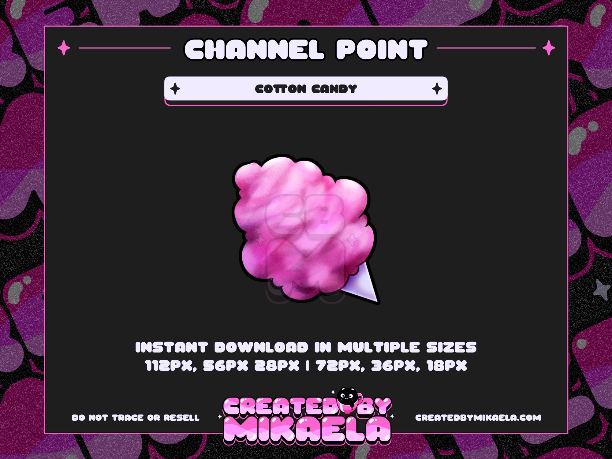 Cotton Candy Carnival Food Channel Point - Emotes and Badges | Kawaii Stream Assets