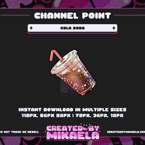 Cola Soda Drink Channel Point - Emotes and Badges | Soda Pop | Plastic cup | Kawaii Stream Assets