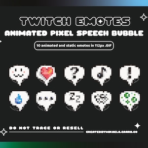 SDV Pixel Speech Bubble Animated + Static Emotes - Twitch Emotes, P2U, Discord
