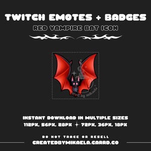 Vampire Bat P2U Twitch Icon - Twitch Channel Points Icon, Twitch Emotes, Stream Emotes, Discord Roles, Sub Badge, Bit Badge
