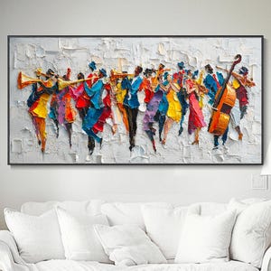 Music Festival Custom Art Abstract Symphony Hand Canvas Oil Painting Original Color Texture Painting Living Room Decor Wall Art Piano Room