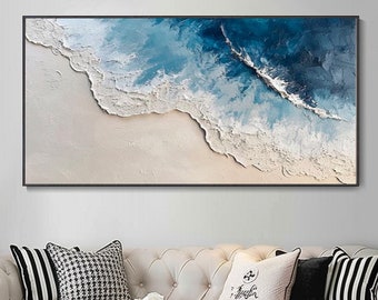 abstrakte Welle handgemalte Ölgemälde Natur Landschaft Kunst Wohnzimmer Wanddekoration Geschenk Dekoration weiße Welle Weihnachtsgeschenk