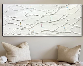 Original Golf Sports Painting on Canvas Custom Painted Textured Wall Art Personalized Gifts Golfers Gifts Painted Art White Textured Art