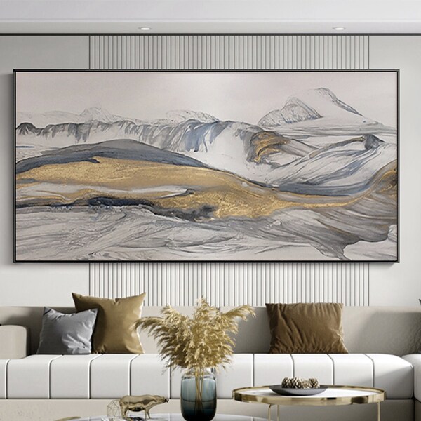Abstract Mountain Painting Etsy