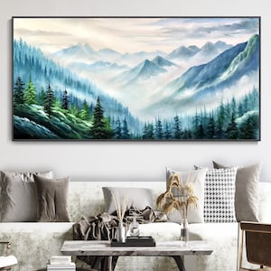 Modern Forest Home Painting Green Forest Scenery Texture Art Abstract Impressionist Art Original Living Room Decor Wall Art Personalized