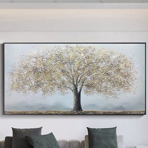 Large Original Oil Painting On Canvas Texture Tree Painting Home Painting Housewarming Gift Abstract  Acrylic Painting Tree Of Life Wall Art