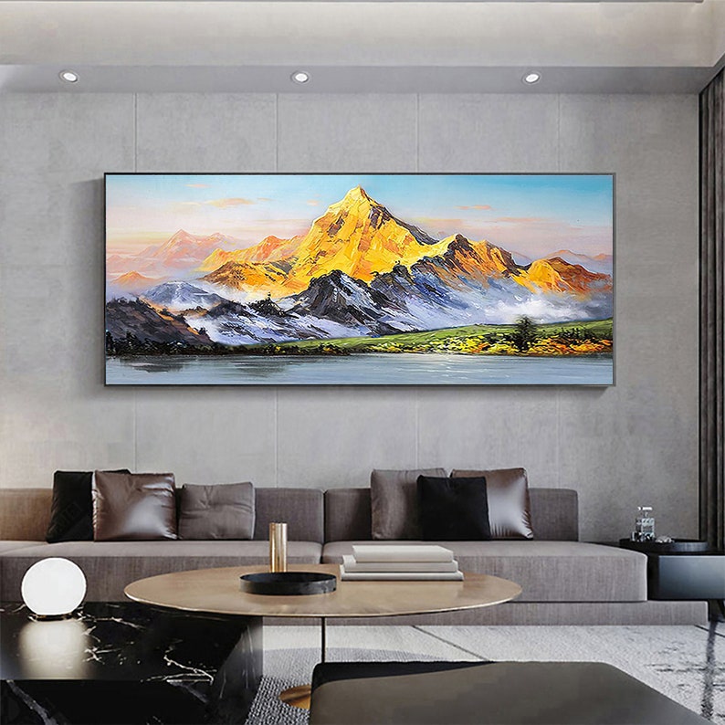 Large Landscape Oil Painting Original Mountain Canvas Painting Abstract ...