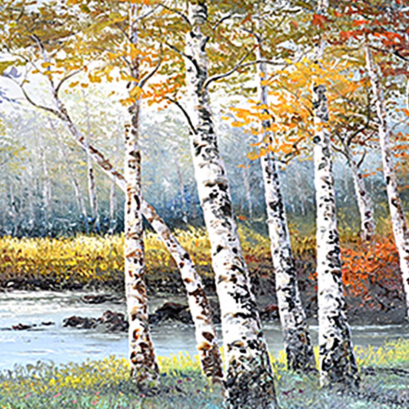 Birch Tree Oil Painting on Canvas Original Yellow Autumn Birch Etsy