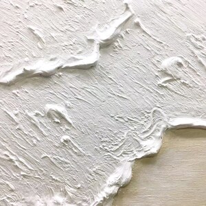 3D White Minimalist Textured Wall Art Beach Painting Ocean Wave ...