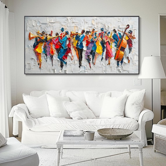 Music Festival Custom Art Abstract Symphony Hand Canvas Oil