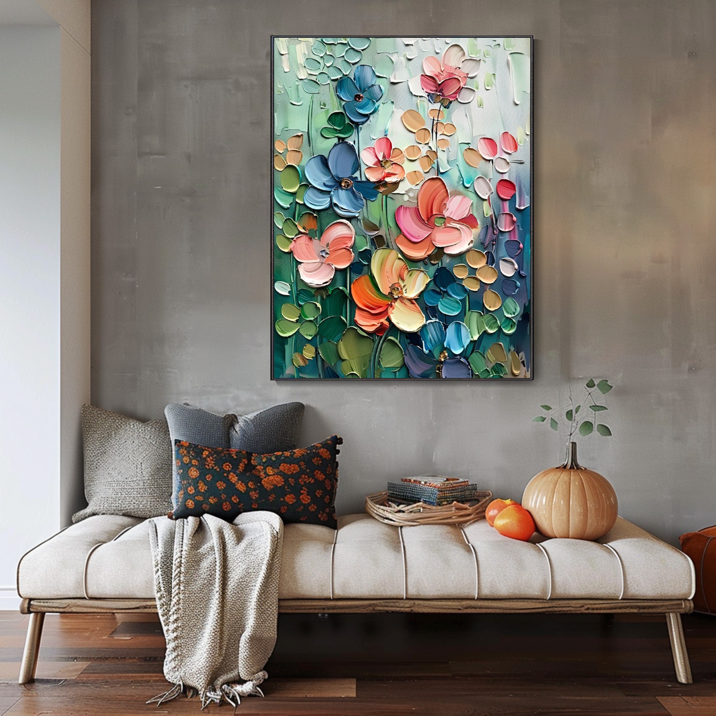 Original Flower Textured Wall Art 3D Abstrat Painting on Canvas Wall ...