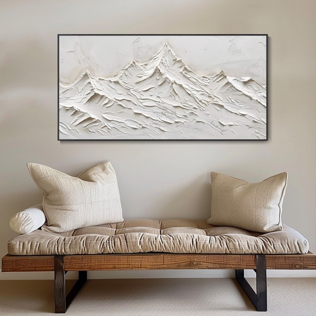 Original Abstract Mountain Landscape Hand Oil Painting Textured Knife ...
