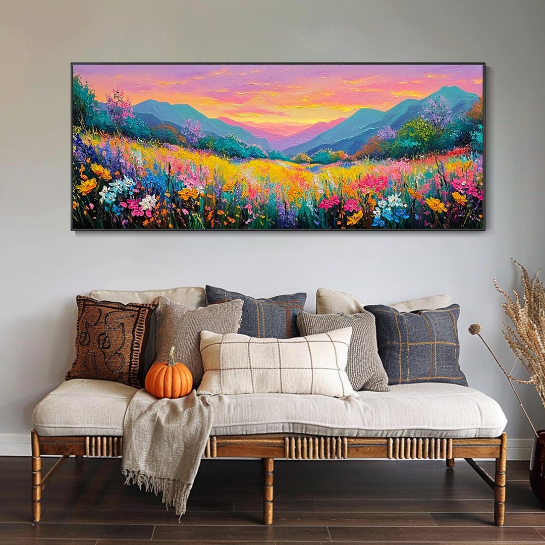 3D Textured Wall Art Wildflower Meadow Canvas Art Original Floral Oil ...