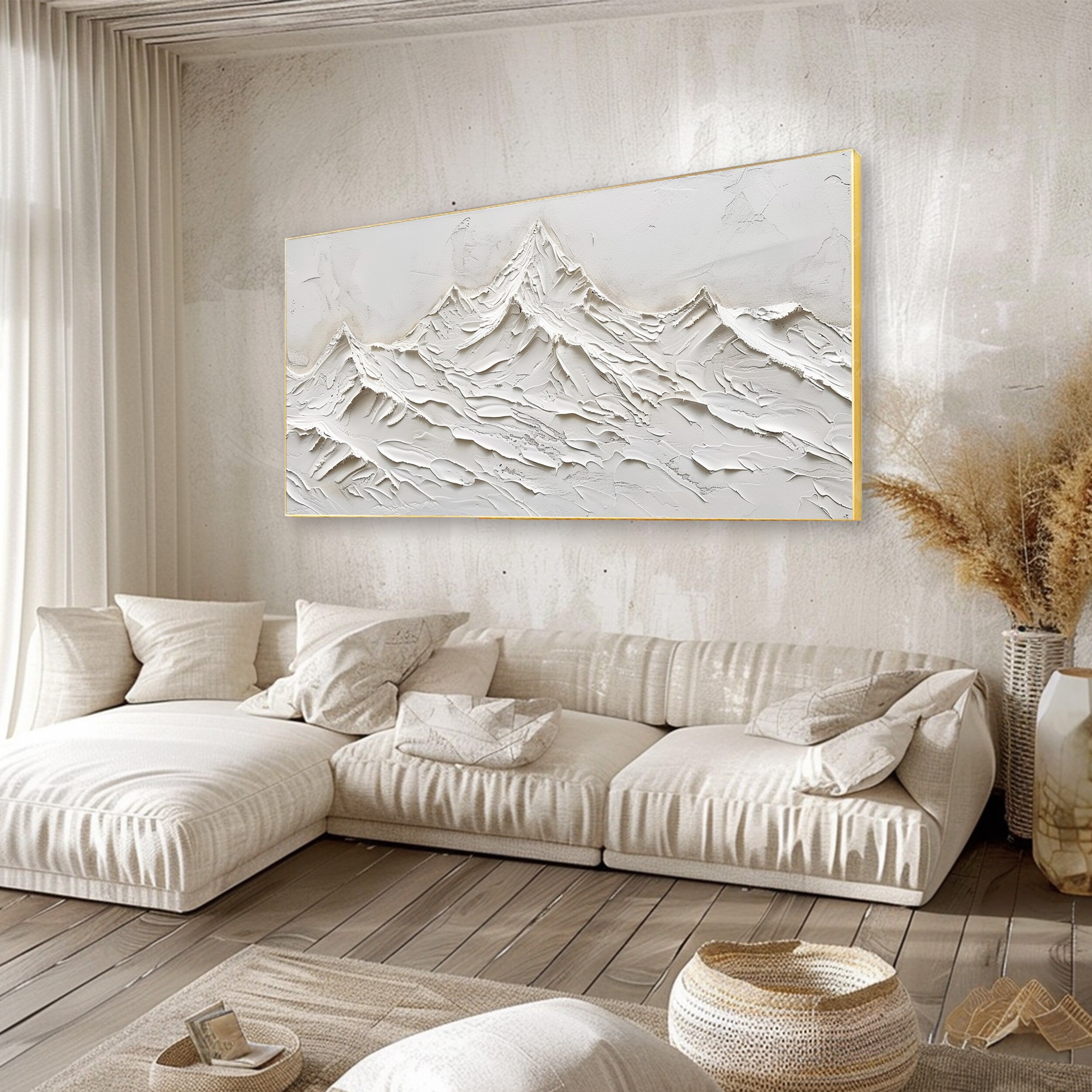 Original Abstract Mountain Landscape Hand Oil Painting Textured Knife ...