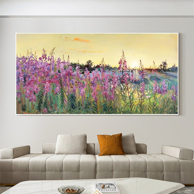 Large Landscape Oil Painting Original Field Painting Etsy
